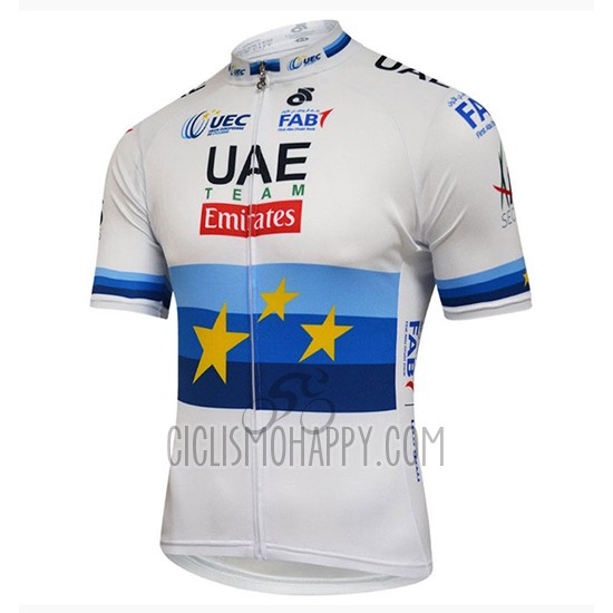 UCI World Champion Leader UAE Cycling Jersey Bib Short 2018 Short Sleeve Lite White